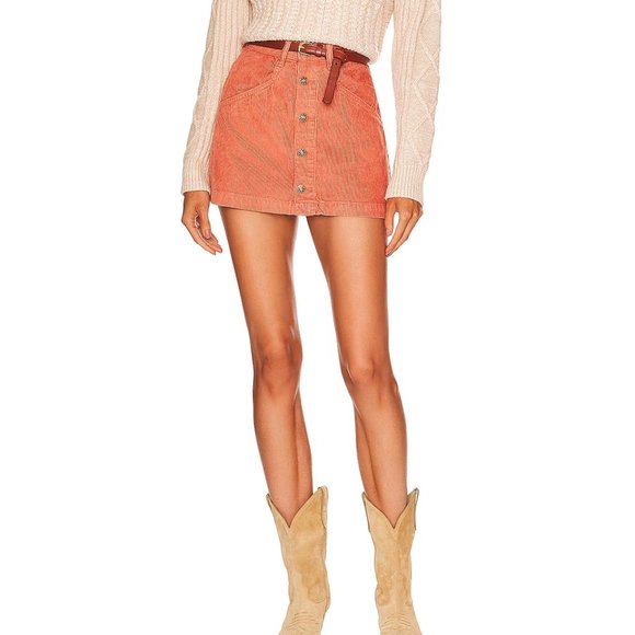 Free People Dresses & Skirts - NWT Free People sz 12 Myrrh Corduroy Button Up Mini Skirt Runs Small Size Up